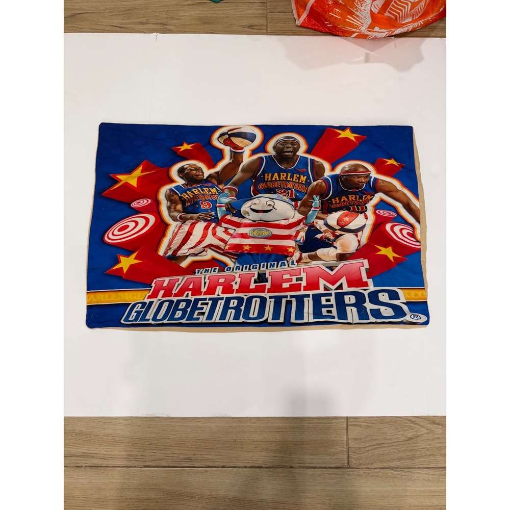 Harlem Globetrotters‎ Throw Blanket Comforter Pillow Sham Blue Red Basketball